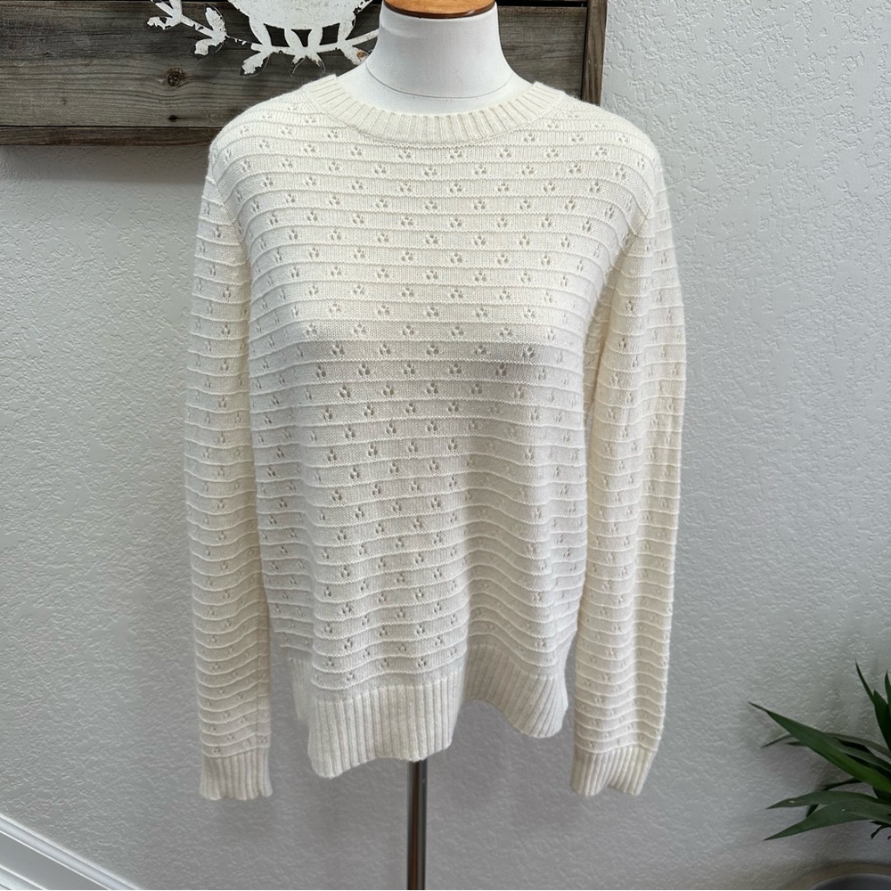 J. Crew Wool Alpaca‎ blend Elegant Cream Sweater Ladies Large